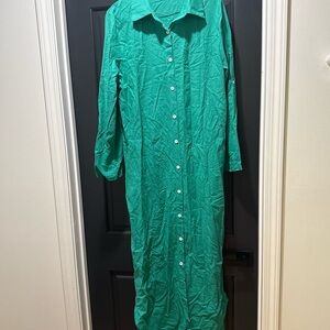 Green Button Dress
